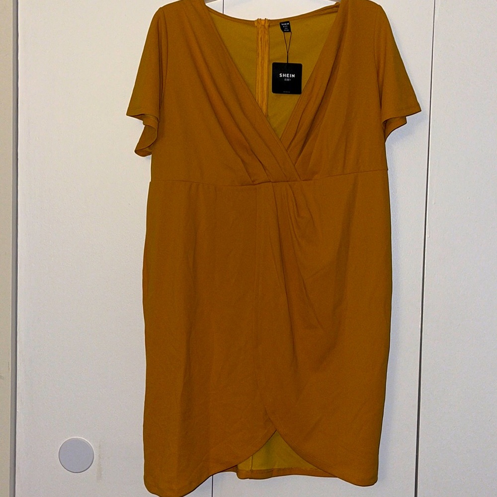 Shein Mustard Yellow Bodycon Dress